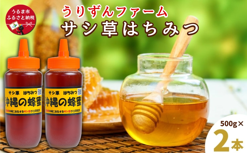 【沖縄県うるま市】うるま市で採れた「サシ草はちみつ」500g×2本セット