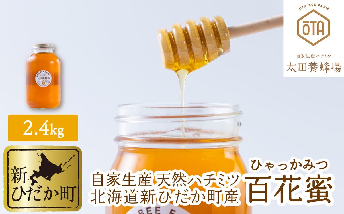 自家製 国産 天然 ハチミツ 2.4kg 北海道産はちみつ 百花蜜 蜂蜜 北海道 新ひだか町