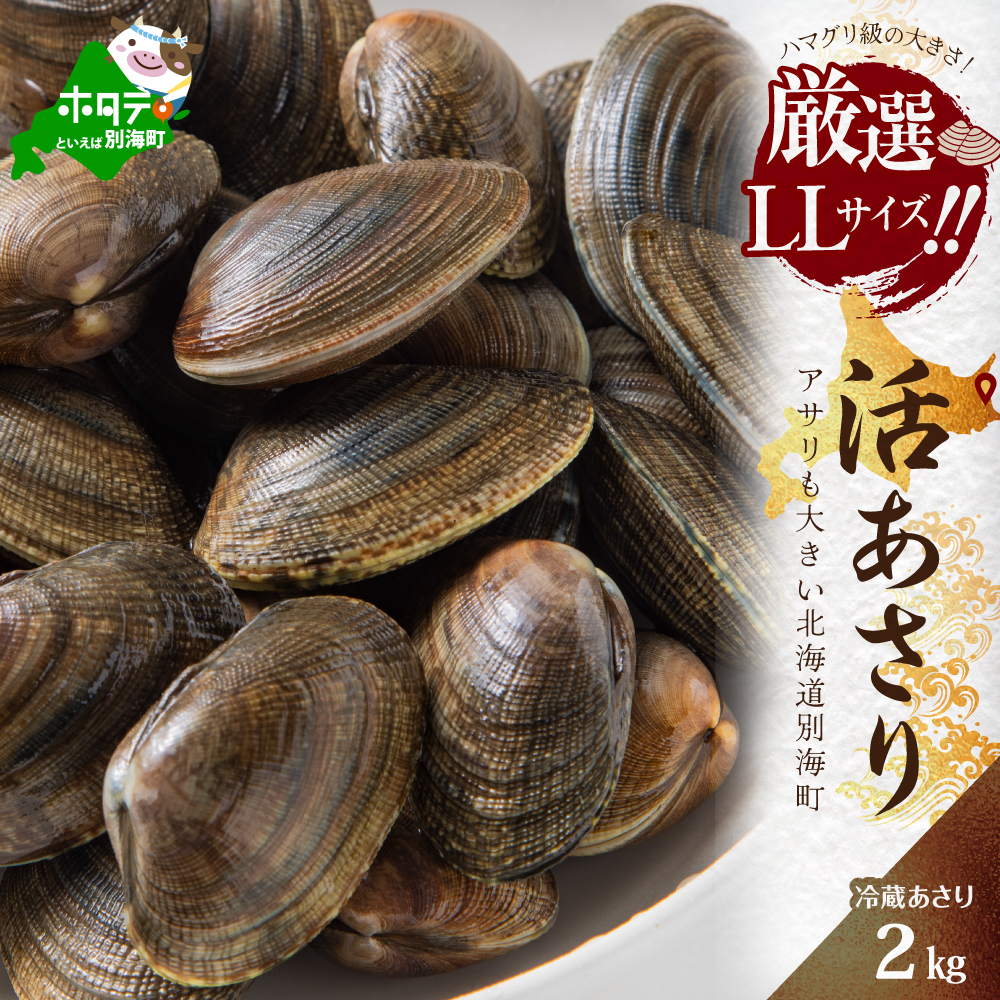 北海道 野付産 大粒 天然 活あさり 2kg【UY0000003】(株式会社海好) | クチコミで探すならふるさと納税ニッポン！