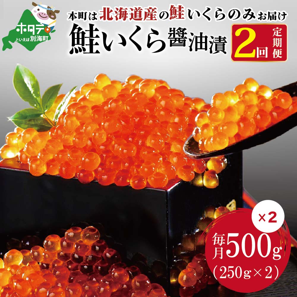 新物 数量限定 贅沢堪能 北海道産 新物 鮭いくら醤油漬け合計 1kg 500g を 2ヶ月 お届け 定期便 全2回 いくら 丼12 16杯分 鱒 マス ではなく 北海道産の鮭 サケ のいくらです 北海道別海町 セゾンのふるさと納税