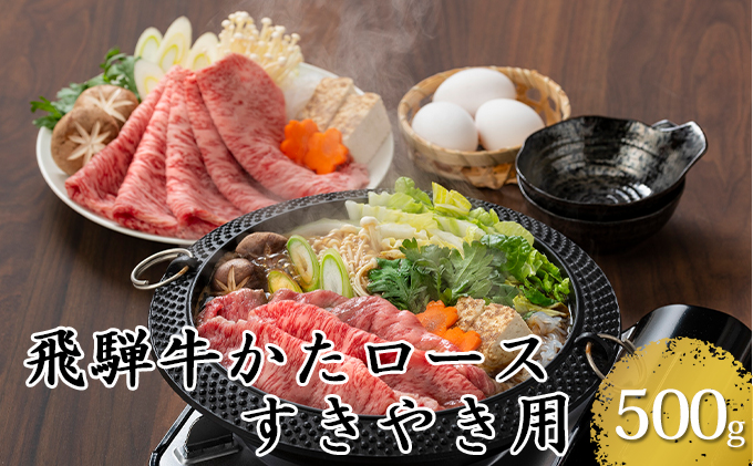 【岐阜県輪之内町】飛騨牛かたロースすきやき用500g(5等級・冷凍)