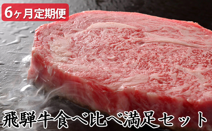 【岐阜県輪之内町】【6ヶ月定期便】飛騨牛食べ比べ満足セット