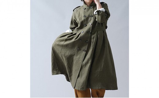 世界 最高峰 リネン 100 トレンチコート ワンピース 最高の素材と最高の技術の出会い 冬にも暖かい オリーブ H016a Olv2 山梨県中央市 セゾンのふるさと納税