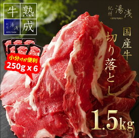 BS6101_湯浅熟成肉 国産牛 切り落とし 1.5kg