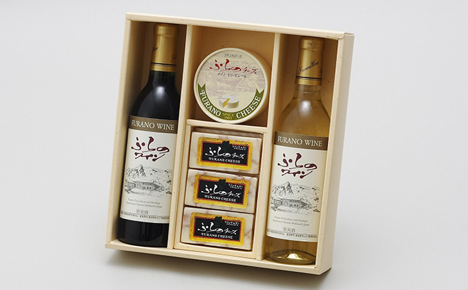 北海道富良野市のふるさと納税 ふらのチーズ工房　ワインセット5（赤・白ワイン＆チーズ2種）
