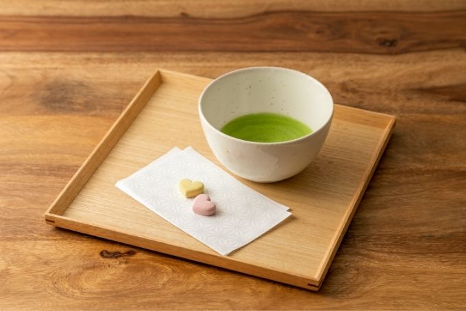 ハートのお抹茶セット(宇治抹茶30g×3種、和三盆糖、抹茶碗セット)〈宇治抹茶 抹茶 お茶 茶 粉末 和三盆糖 和菓子 抹茶碗 ハート スイーツ  お菓子 お抹茶 セット 工芸品 加工食品〉|株式会社宇治田原製茶場