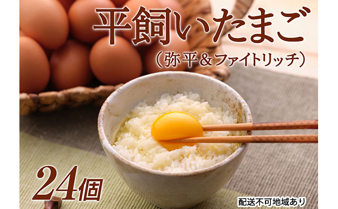 平飼い卵(弥平&ファイトリッチ)24個 湖南市野菜で育った鶏の栄養豊富な卵
