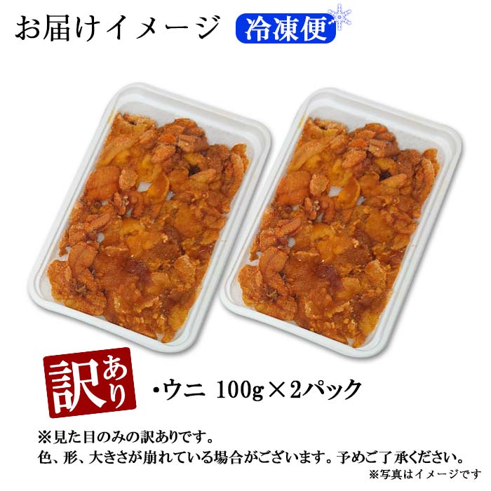 北海道弟子屈町のふるさと納税 年内配送 12月15日まで受付 1259.訳あり うに チリ産 冷凍 200g ワケあり ウニ チリ産 冷凍 雲丹 不揃い B級品 うに わけ あり 海鮮 4人前 丼 刺身 自宅用 送料無料 北海道 弟子屈町