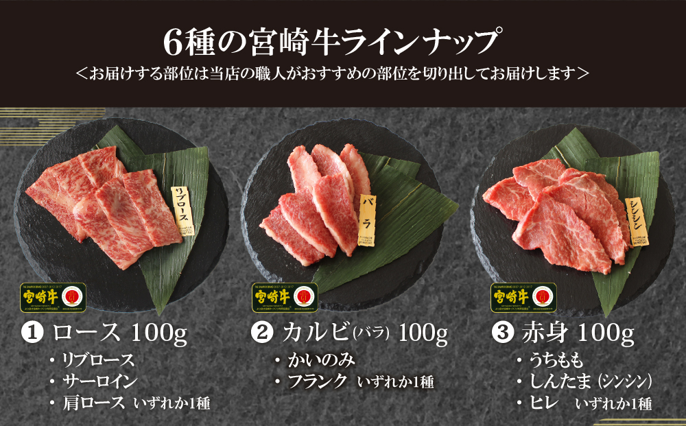 宮崎牛特選食べ比べ焼肉6種盛り（宮崎県美郷町） | ふるさと納税サイト「ふるさとプレミアム」