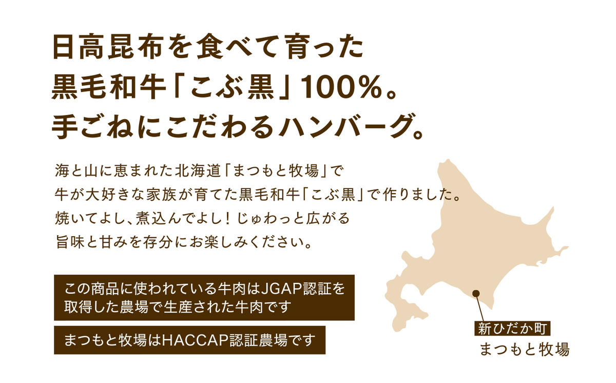 北海道産 黒毛和牛 こぶ黒 ハンバーグ 3個