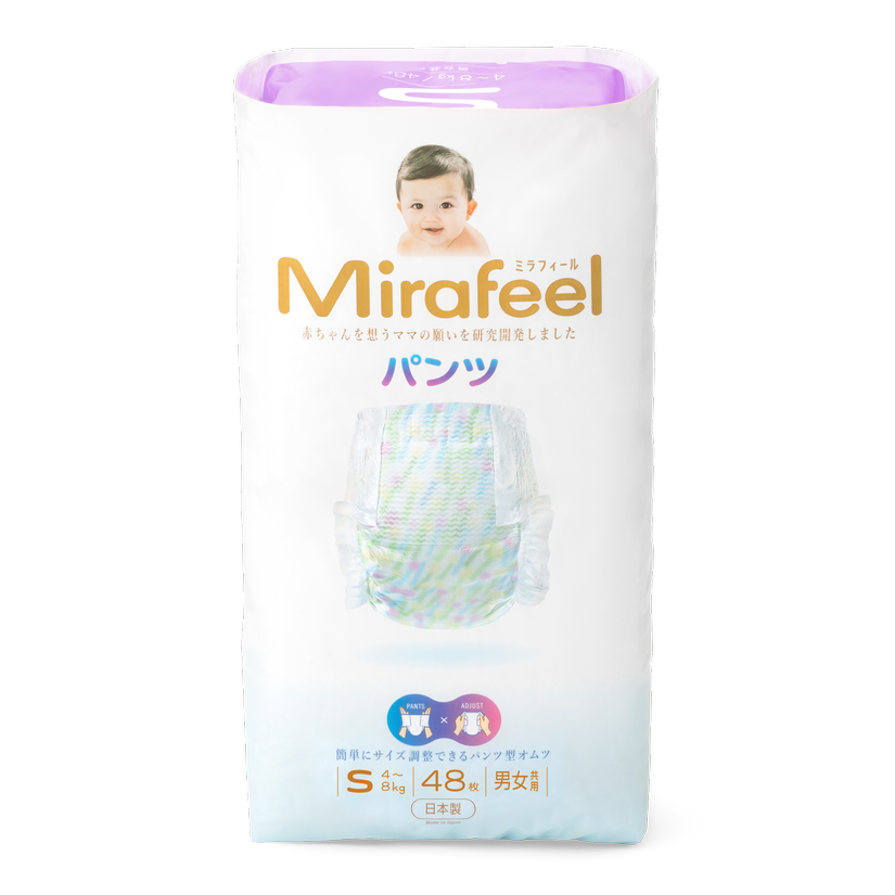 【3カ月定期便】Mirafeel 　乳幼児用おむつ　Sサイズ（4～8kg）1箱（144枚）×3回 日用品
