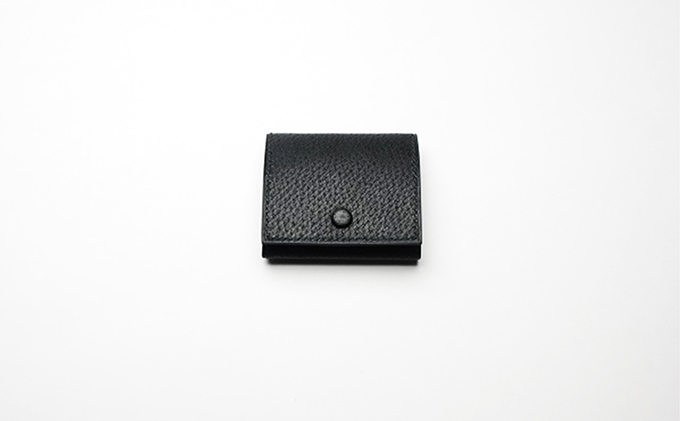 【GOMYO　LEATHER】猪革　手縫いコインケース（黒）
