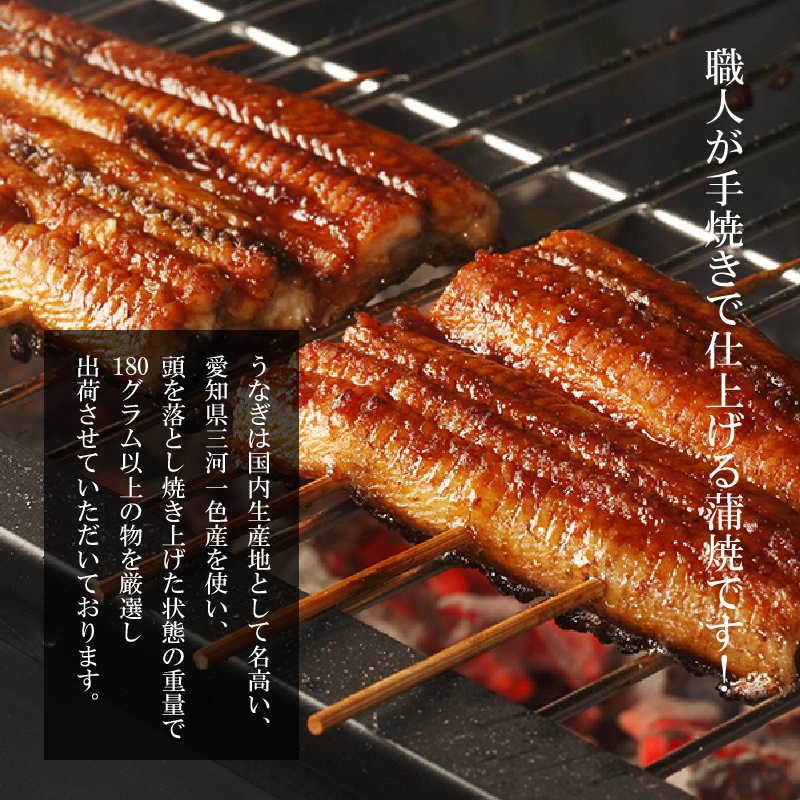 愛知県碧南市のふるさと納税 三河一色産 鰻の蒲焼き 3尾 計540g以上 うなぎ処はちすか　H026-024