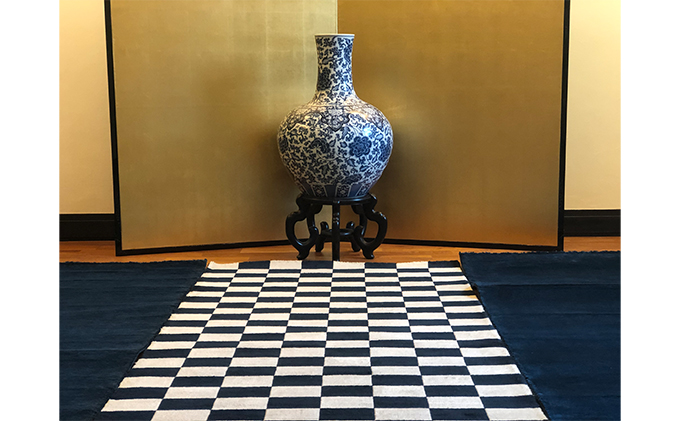 赤穂緞通「市松」 / 最高級木綿コーマブランド糸 絨毯 インテリア 織物 
