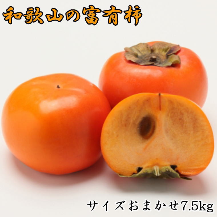 ZD6329_【先行予約】【甘柿の王様】和歌山産 富有柿 7.5kg サイズおまかせ