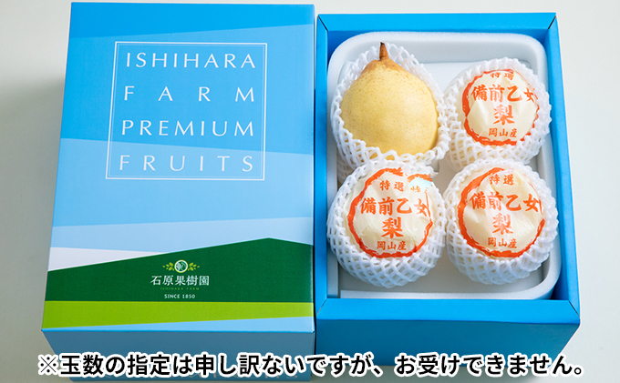 梨 2025年 先行予約 備前乙女梨(鴨梨) 3~4玉 合計約2kg【11月 梨 2025年 先行予約 備前乙女梨(鴨梨) 3~4玉 合計約2kg【11月