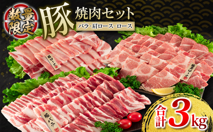 CB46-21 宮崎県産豚焼肉セット(合計3kg) 肉 豚 豚肉 / 宮崎県日南市 | セゾンのふるさと納税