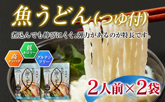 宮崎県日南市のふるさと納税 ≪特製≫ 丸万の魚うどん&手造りかまぼこ4種セット　麺　魚介　加工品 CA33-23