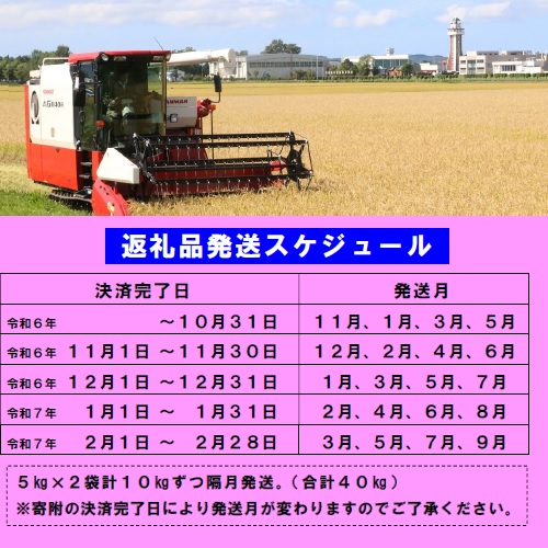 北海道秩父別町のふるさと納税 【新米予約受付】令和6年産 ゆめぴりか定期便40kg(隔月10kg×4か月)