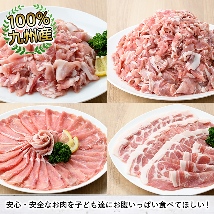 鹿児島県阿久根市のふるさと納税 ＜定期便・全3回＞豚肉ウデモモ切り落とし(計9kg・1パック250g) 小分け 国産 豚肉 豚小間 真空パック 家庭用 豚こま 定期便 スライス 冷凍配送 個包装 切り落し 切落し すき焼き しゃぶしゃぶ セット 詰め合わせ 数量限定【三九】a-47-2-z