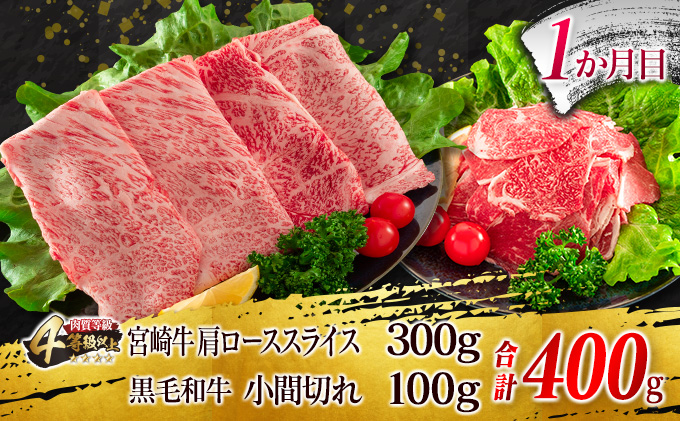 宮崎牛 赤身肉 モモ 3か月定期便 総重量2.4kg