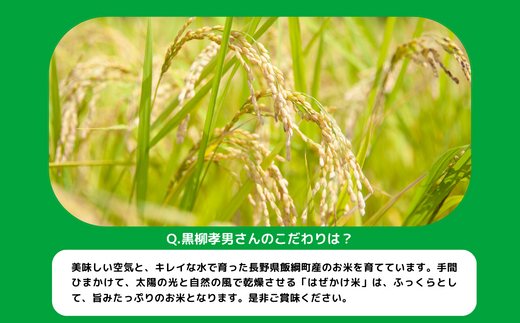 米 こしひかり 10kg ( 令和5年産 ) 黒柳さんのお米 はぜかけ 沖縄県への配送不可 2023年11月上旬頃から順次発送予定 コシヒカリ 白米  精米 お米 信州 25000円 予約 農家直送 長野県 飯綱町 [0108]|黒柳孝男