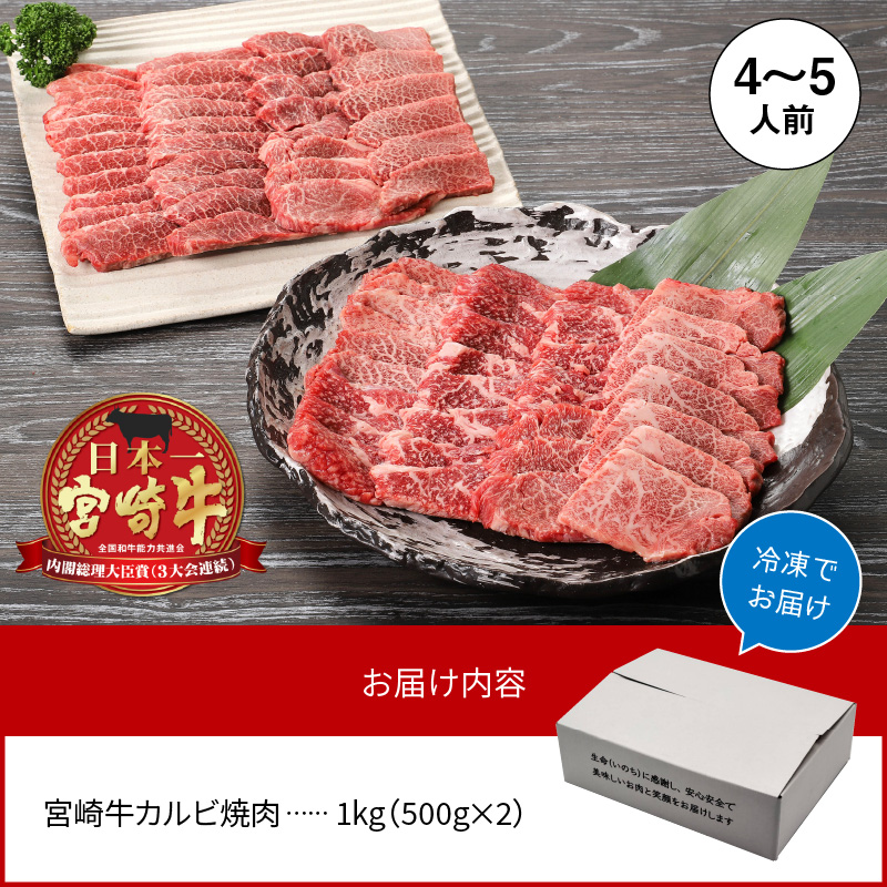 宮崎牛 カルビ 焼肉 1kg 4～5人前 A544 / 宮崎県延岡市 | セゾンのふるさと納税