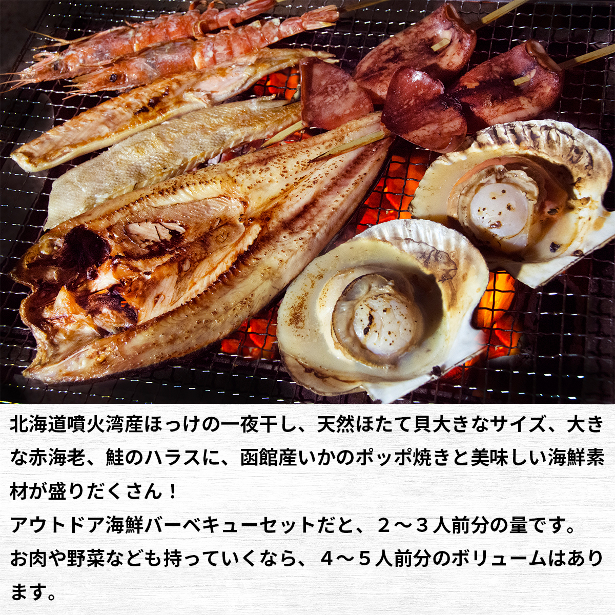 アウトドア 海鮮バーベキューセット 2 3人前 北海道鹿部町 セゾンのふるさと納税