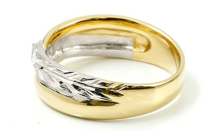 プラチナ 18金 リング メンズ ダイヤ ハワイアンジュエリー 指輪 ダイヤモンド エンゲージリング ピンキーリング 一粒 イエローゴールドk18  コンビ 18k pt900 人気|有限会社アトラス