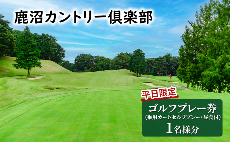【栃木県鹿沼市】【平日限定】 鹿沼カントリー倶楽部 プレー券 (乗用カートセルフプレー・昼食付) 1名様分 ゴルフ場利用権 チケット