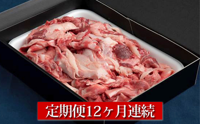 【定期便】【国産】牛すじ肉1kg(500g×2)12ヶ月連続お届け