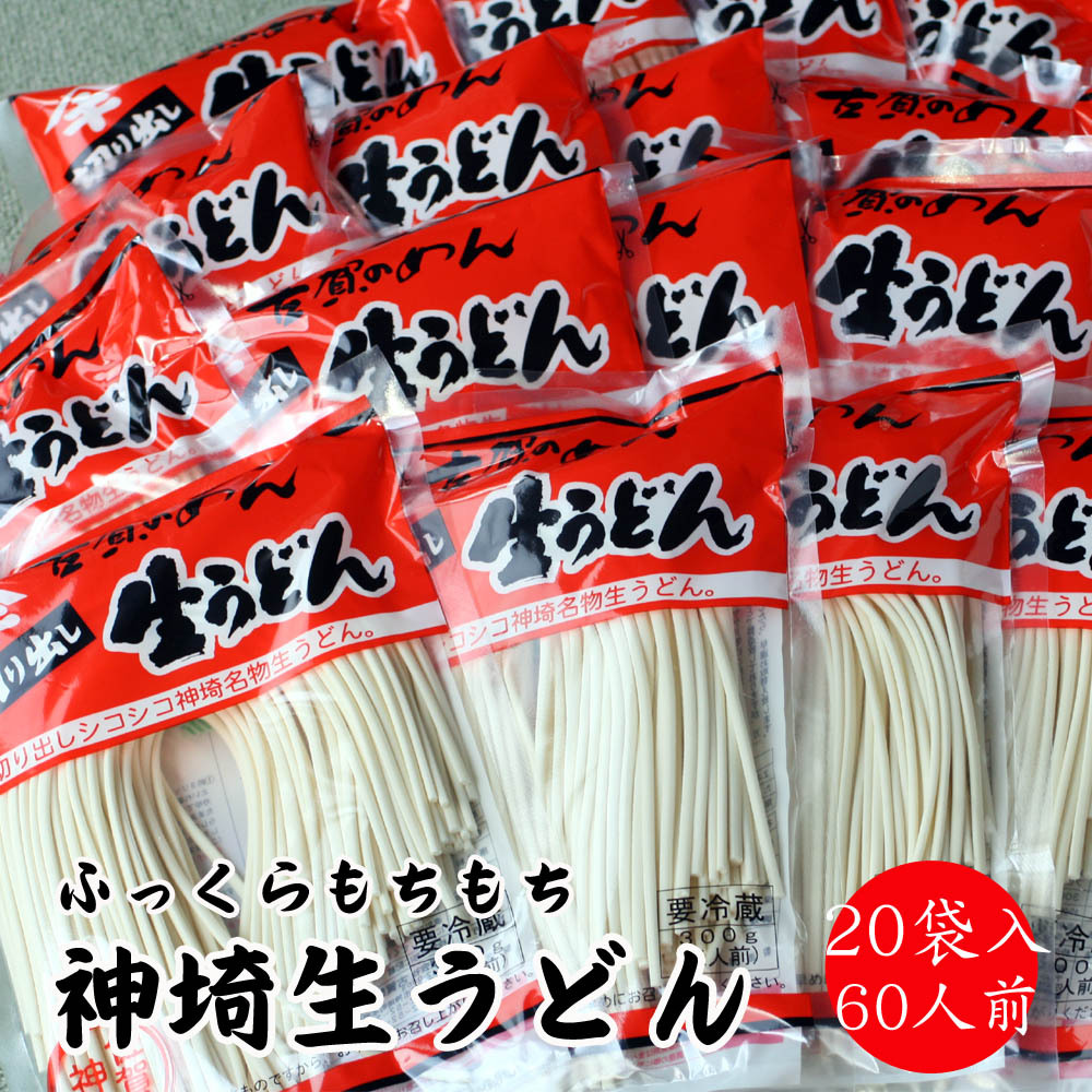 ふっくらモチモチ神埼生うどん 20袋入 【麺 うどん 生うどん 釜揚げうどん】(H014114) / 佐賀県神埼市 | セゾンのふるさと納税