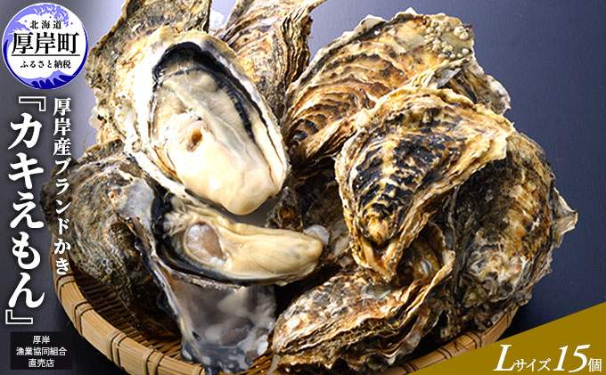 厚岸産ブランドかき カキえもん Lサイズ 15個セット 北海道 牡蠣 カキ かき 生食 生食用 生牡蠣|厚岸漁業協同組合