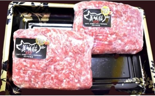 茨城県行方市のふるさと納税 DH-2 【美明豚】切落し（500g×2）＆挽肉（500g×2）計2kg