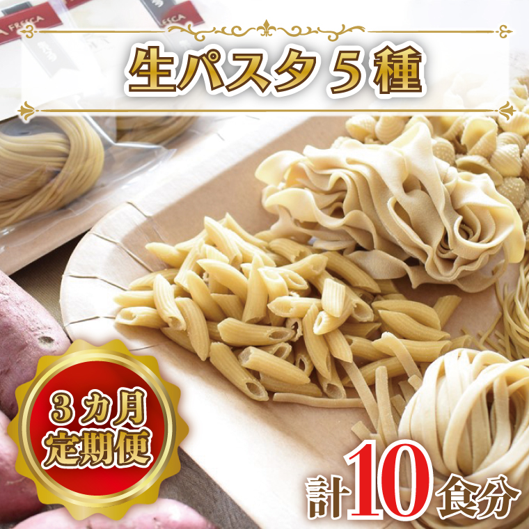【茨城県行方市】CJ-4 【3ヶ月定期便】 紅はるか使用 生パスタ5種(計10食分)