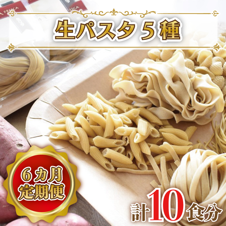 【茨城県行方市】CJ-5 【6ヶ月定期便】 紅はるか使用 生パスタ5種(計10食分)