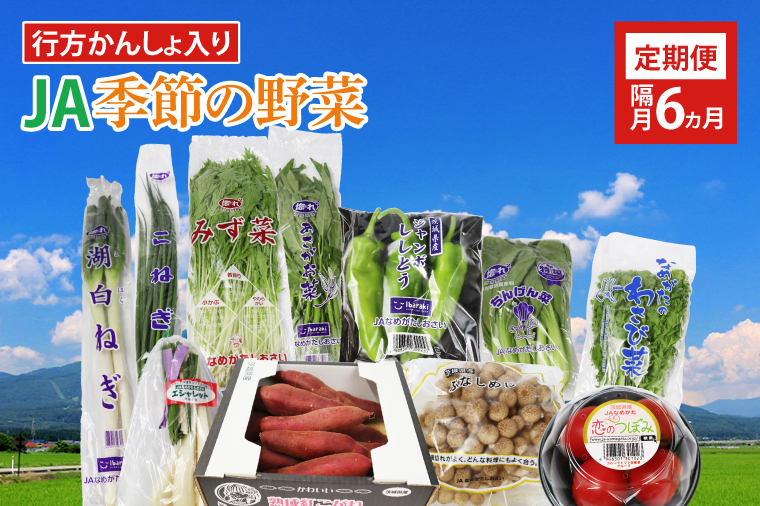 茨城県行方市のふるさと納税 AE-41　【隔月6回定期便】【行方かんしょ入り】JAなめがたしおさい 季節の野菜　8～10種類