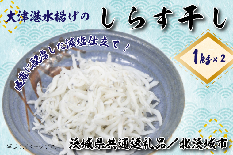 【茨城県行方市】【茨城県共通返礼品/北茨城市】大津港水揚げのしらす干し2kg(1kg×2個)(DS-6-1)