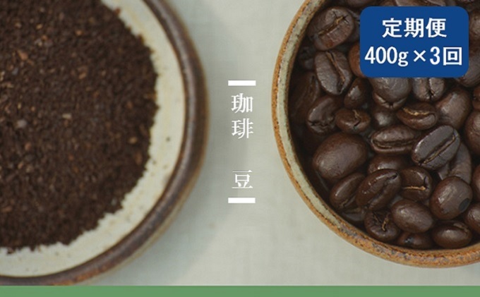ふるさと納税 自家焙煎コーヒー豆（粉）400g×３回 福岡県田川市
