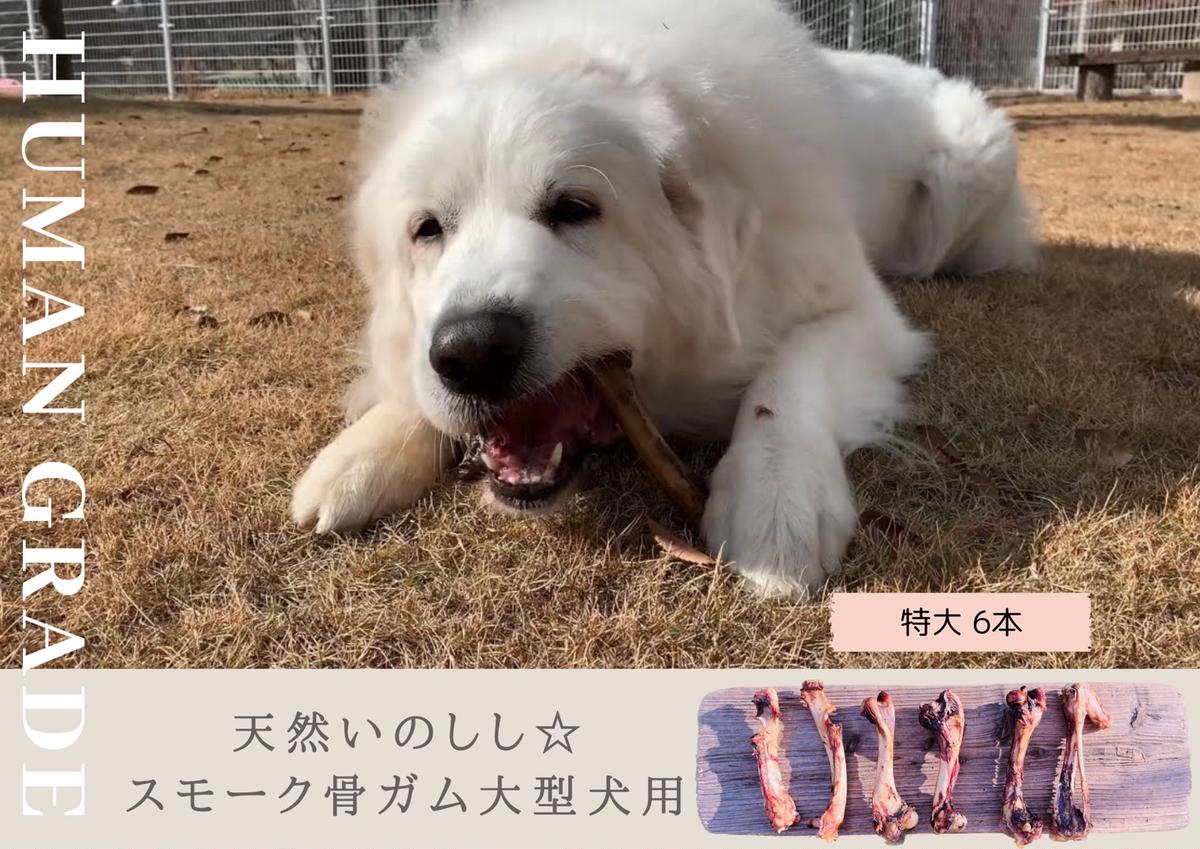 FB145　大型犬向け☆天然いのししのスモーク骨ガム6本