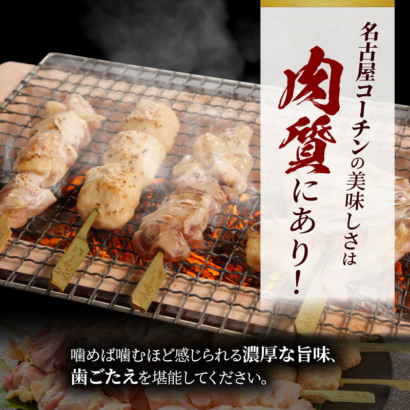 愛知県小牧市のふるさと納税 名古屋コーチン焼き鳥セット(モモ・ムネ・手羽中・つくね)(20本入り)[001T02]