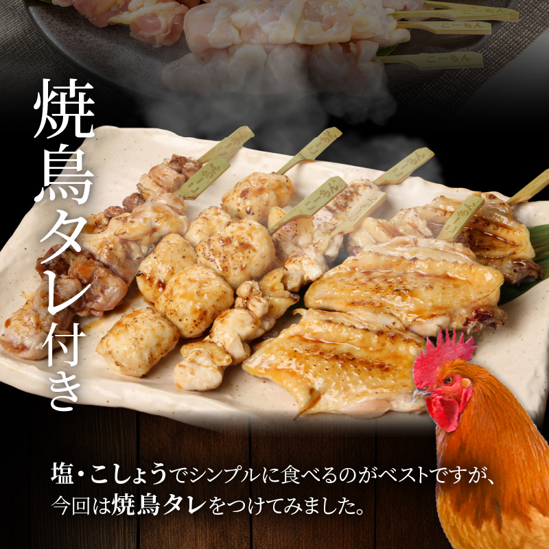 愛知県小牧市のふるさと納税 名古屋コーチン焼き鳥セット(モモ・ムネ・手羽中・つくね)(20本入り)[001T02]