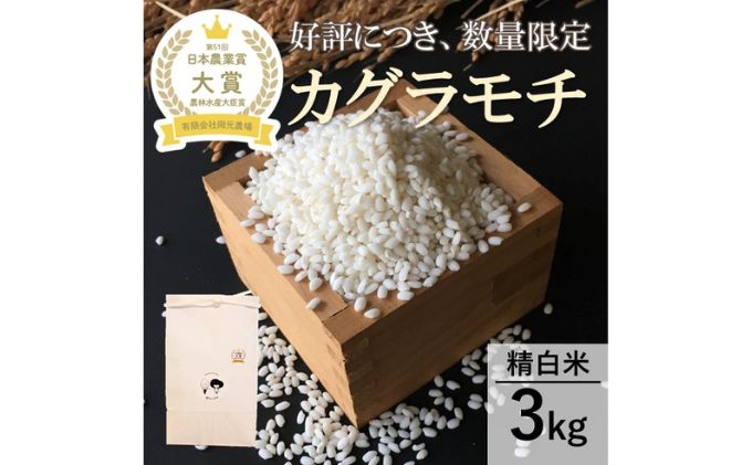 2022年日本農業賞「大賞」もち米3kg（カグラモチ）