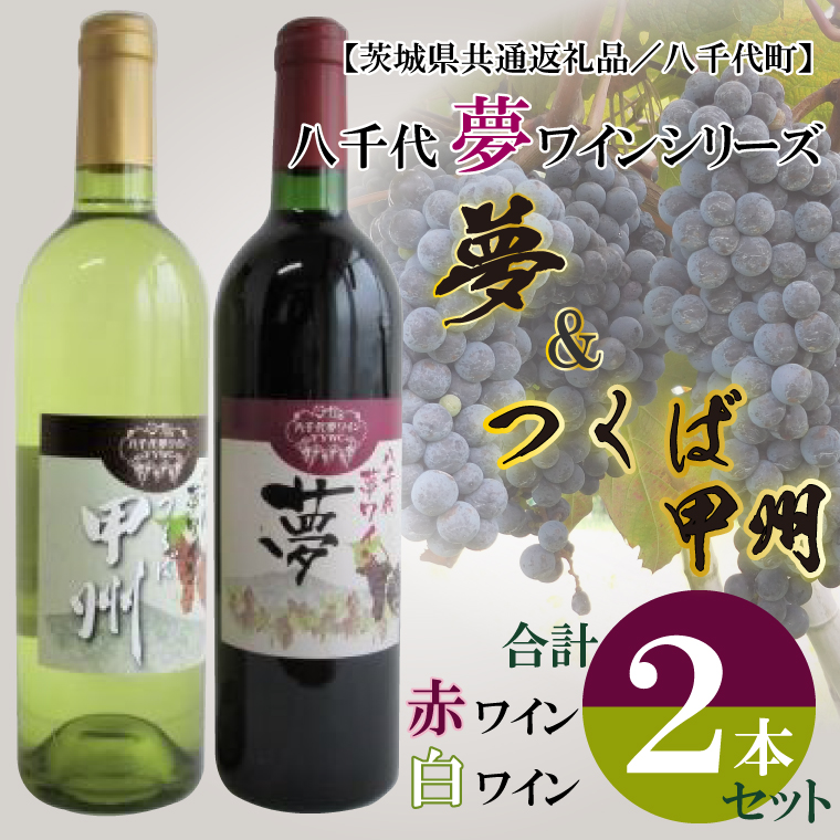 【茨城県行方市】EC-16【茨城県共通返礼品/八千代町】八千代夢ワインシリーズ 夢(赤)・つくば甲州(白)