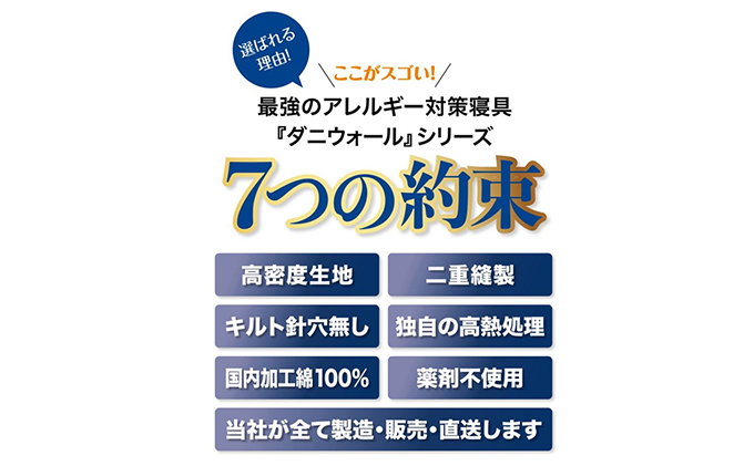 ダニ等の発生・侵入を防ぐ布団 ネムリエ ダニウォール ベッド用 布団セット シングル|クロスクリエイション株式会社