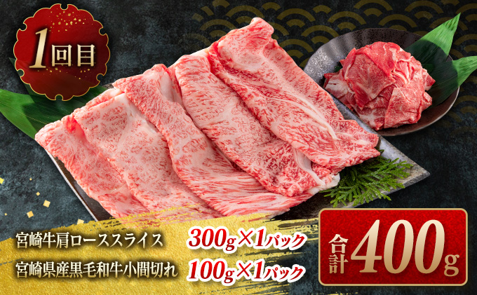 数量限定≪3か月お楽しみ定期便≫宮崎牛スライス＆焼肉セット(総重量1.8kg)　肉　牛　牛肉　国産 GG5-23|株式会社ミヤチク