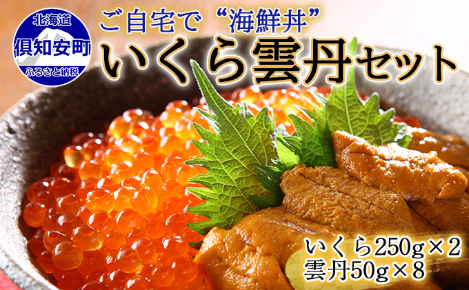 お店で手作り！北海道産 いくら醤油漬 500g＆雲丹 400g 海鮮 2色丼