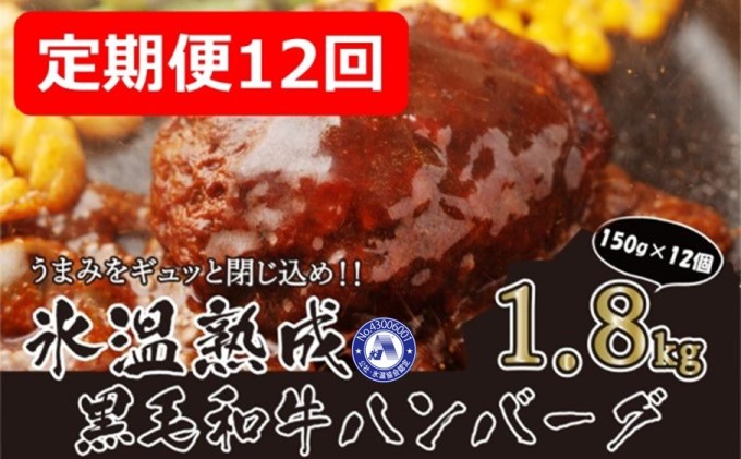 定期便 12回 氷温（R）熟成 黒毛和牛 ハンバーグ 150g×12個G-68（熊本県錦町） | ふるさと納税サイト「ふるさとプレミアム」