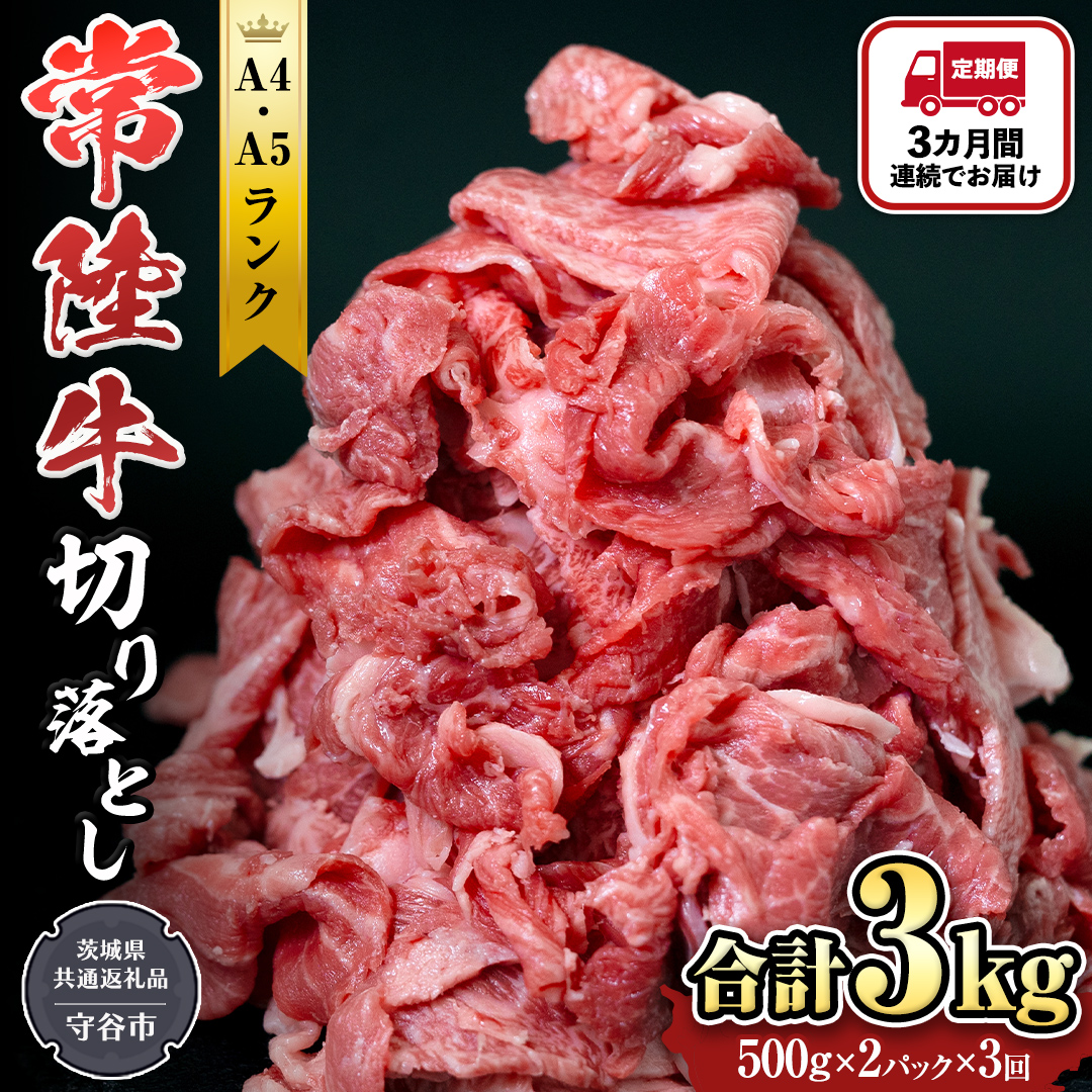 ふるさと納税 牛すじ肉1kg(500g×2)3ヶ月連続お届け 茨城県守谷市