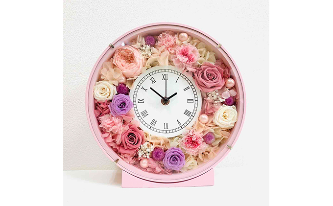 プリザーブドフラワー花時計 ピンク ミックス 愛知県日進市 ふるさと納税サイト ふるさとプレミアム